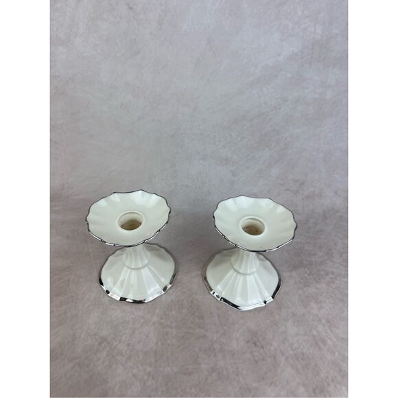 Vintage Lenox Fine China Solitaire Candle Stick Holders - Picture 2 of 6